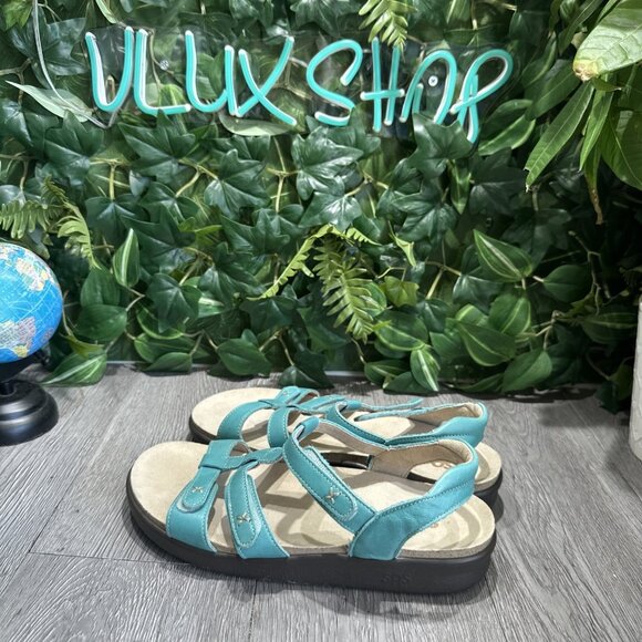 SAS Sorrento Naples Sandals Turquoise Leather Women's Size 9 R7392267 - Picture 4 of 8